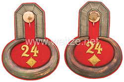 Preußen Paar Epauletten für den Waffenrock für einen Oberleutnant im Infanterie-Regiment Großherzog Friedrich Franz II. von Mecklenburg-Schwerin (1. Rheinisches) Nr. 25
