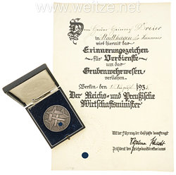 III. Reich Freistaat Preußen Grubenwehr-Ehrenzeichen 
