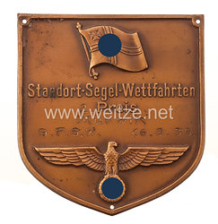 Kriegsmarine nichttragbare Auszeichnungsplakette "Standort-Segel-Wettfahrten 2. Preis"