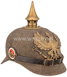 Preußen 1. Weltkrieg feldgraue Ersatzpickelhaube aus Filz für Mannschaften Infanterie