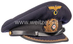 Kriegsmarine dunkelblaue Schirmmütze für Offiziere Leutnant zur See bis Kapitänleutnant