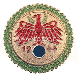 Standschützenverband Tirol-Vorarlberg - Gaumeisterabzeichen 1944 in Gold mit Eichenlaubkranz " Wehrmann "