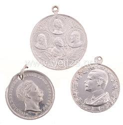 Deutsches ReichKaiser Wilhelm II. 3 patriotische tragbare Medaillen