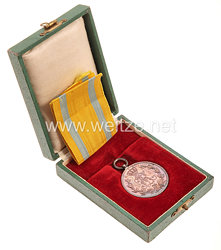 Sachsen Königreich Friedrich August Medaille in Silber im grünen Verleihungsetui