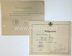Preussen - Urkunden von einem Leutnant Res.Inf. Reg. 51