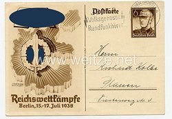 III. Reich - Propaganda-Postkarte - " SA Reichswettkämpfe Berlin, 15.-17. Juli 1938 "