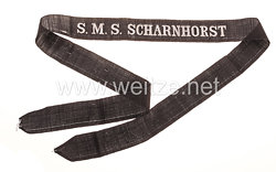 Kaiserliche Marine Mützenband "S.M.S. Scharnhorst" in Silber.