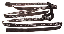 Kaiserliche Marine Reservisten-Mützenband "S.M.S. Friedrich Carl" in Silber. 