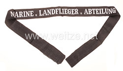 Kaiserliche Marine Mützenband "Marine = Landflieger = Abteilung" in Silber. 