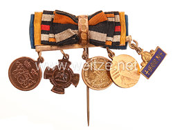 Preußen Miniatur Knopflochschleife für einen Veteranen der Feldzüge 1864, 1866 und 1870
