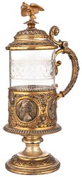 Preußen Prunk-Pokal mit den "Helden" des Deutsch-Französischen Krieges