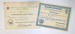 Deutscher Reichskriegerbund ( Kyffhäuserbund ) - Urkunde Bundesvereinskreuz des Bayer. Kriegerbundes und Militär Verdienstkreuz 3. Klasse