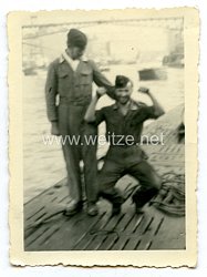 Kriegsmarine Foto, Besatzung von einem U-Boot an Deck