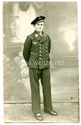 Kriegsmarine Foto, Soldat mit Tellermütze