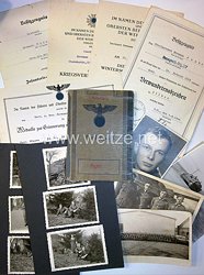 Wehrpaß und Urkunden für einen späteren Leutnant der Reserve zuletzt bei der Sturmgeschütz Erst.und Ausbildungs Abteilung 400
