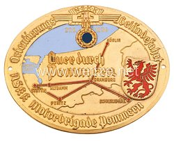 NSKK - nichttragbare Teilnehmerplakette - " Orientierungs- u. Geländefahrt NSKK Motorbrigade Pommern 27.9.1936 Quer durch Pommern "