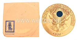 III. Reich Reichsbund Deutsche Jägerschaft ( RDJ ): Auszeichnungsplakette 1936 in Gold