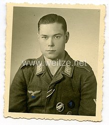 Luftwaffe Portraitfoto, Fallschirmjäger mit Fallschirmschützenabzeichen