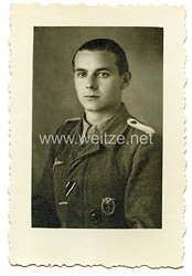 Luftwaffe Portraitfoto, Leutnant mit Erdkampfabzeichen