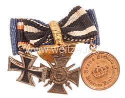 1. Weltkrieg kleine Knopflochschleife für einen Frontkämpfer und Landwehr Unteroffizier im Marine-Flandernkorps
