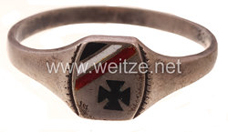 1. Weltkrieg patriotischer Fingerring mit Eisernem Kreuz 1914