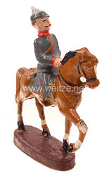 Elastolin - 1. Weltkrieg Preussen Soldat mit Pickelhaube auf Pferd,