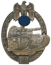 Panzerkampfabzeichen in Bronze mit Einsatzzahl "25" - JFS