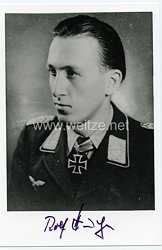 Luftwaffe - Nachkriegsunterschrift vom Ritterkreuzträger mit Eichenlaub Rolf Hermichen