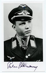 Luftwaffe - Nachkriegsunterschrift vom Ritterkreuzträger Peter Düttmann