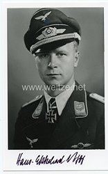 Luftwaffe - Nachkriegsunterschrift vom Ritterkreuzträger Hans-Ekkehard Bob