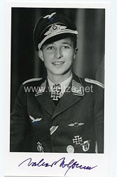Luftwaffe - Nachkriegsunterschrift vom Ritterkreuzträger, Jagdflieger (FW - 190) Walter Wolfrum