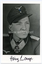 Luftwaffe - Nachkriegsunterschrift vom Ritterkreuzträger Heinz Lange