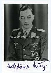 Luftwaffe - Nachkriegsunterschrift vom Ritterkreuzträger mit Eichenlaub von Wolf-Dieter Huy