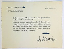 Waffen-SS - Originalunterschrift von Reichsführer-SS Heinrich Himmler