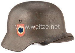 SS-Polizeidivision Stahlhelm M 40 mit 2 Emblemen