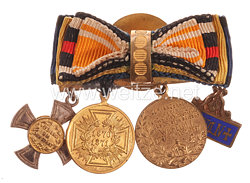 Preußen Miniatur Knopflochschleife für einen Landwehr Unteroffizier und Veteranen des Feldzug 1870