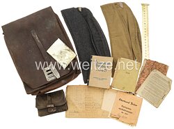 Luftwaffe Schiffchen und Kartentasche eines späteren Wachmeister der Flakartillerie 