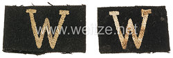 Waffen-SS Paar Schulterklappen-Überschübe "W" für Mannschaften und Unterführer im  SS-Panzer-Grenadier-Regiment 10 "Westland"