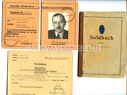 SS-Soldbuch für den späteren Bereitschaftsführer der Landes Schutzpolizei Professor Dr. Moritz Niessner aus Wien 