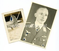 Luftwaffe Fotos, Oberleutnant und Ritterkreuzträger mit Deutschen Kreuz in Gold