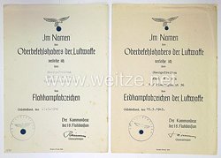 Luftwaffe - Urkundengruppe eines späteren Obergefreiten der 1./Flakrgt.36