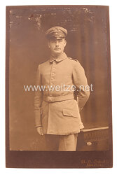 Preußen 1. Weltkrieg Kabinettfoto eines Soldaten im Füsilier-Regiment Königin (Schleswig-Holsteinisches) Nr. 86