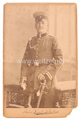 Königreich Sachsen Kabinettfoto eines Feldwebels im Königlich Sächsischen 4. Feldartillerie-Regiment Nr. 48