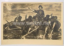 III. Reich - Propaganda-Postkarte - " Sturmboot im Angriff "