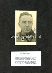 Luftwaffe - Originalunterschrift von Ritterkreuzträger Oldwig von Natzmer