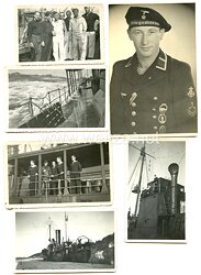 Kriegsmarine Portraitfoto, Maat mit Minensucher- und Schnellboot-Kriegsabzeichen