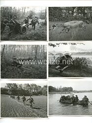Waffen-SS Fotogruppe, SS-Soldaten üben im Verbund mit Wehrmachtssoldaten eine Flussüberquerung mit Schlauchbooten