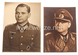 Wehrmacht Heer 2 Portraitfotos, Ritterkreuzträger Major Ernst Stock, Gren. Rgt. 849
