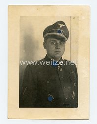 Waffen-SS Portraitfoto, Träger des Ritterkreuz des Eisernen Kreuzes SS-Sturmbannführer Wilhelm Dietrich, zuletzt Kommandeur des SS-Polizei-Panzergrenadier-Regiments 3