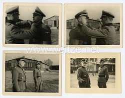 Waffen-SS 4 Fotos, Träger des Ritterkreuz des Eisernen Kreuzes SS-Sturmbannführer Wilhelm Dietrich, zuletzt Kommandeur des SS-Polizei-Panzergrenadier-Regiments 3